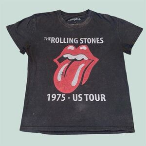 Black cotton Rolling Stones 1975 US Tour T Shirt #rock